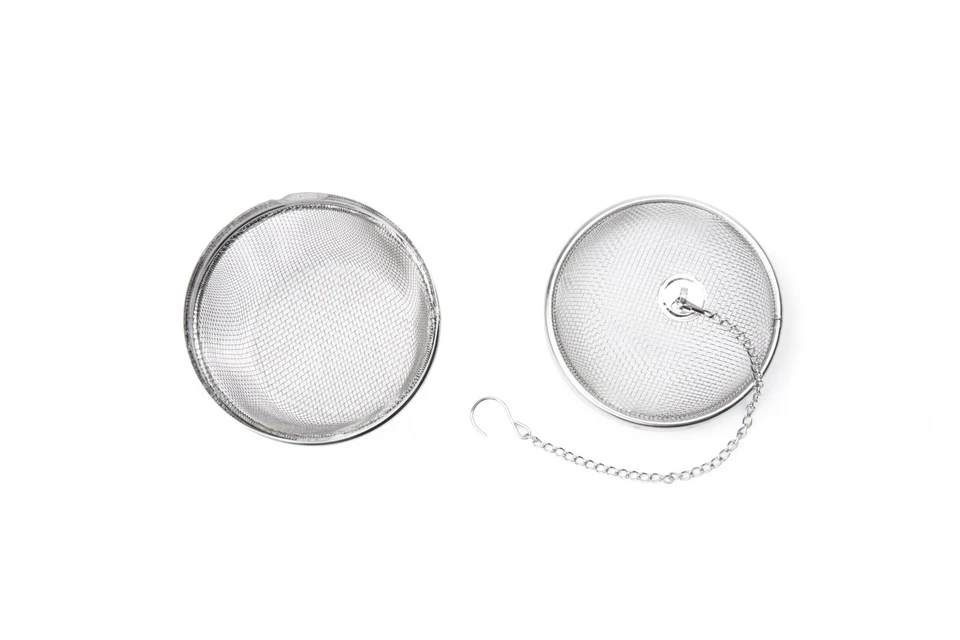 Bola infusora de té metálica de 3 pulgadas de acero inoxidable para especias y té de hojas sueltas Foto 2 de 4