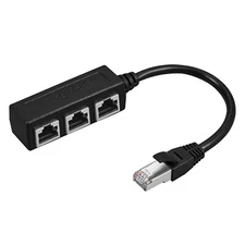RJ45 Ethernet 1 to 3 Ports  LAN Splitter Adapter Cable Network Connectors