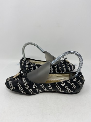 JUICY COUTURE Ballet Flats Black/White Embroidered Logo Size: 23cm Heel To Toe - Picture 7 of 9