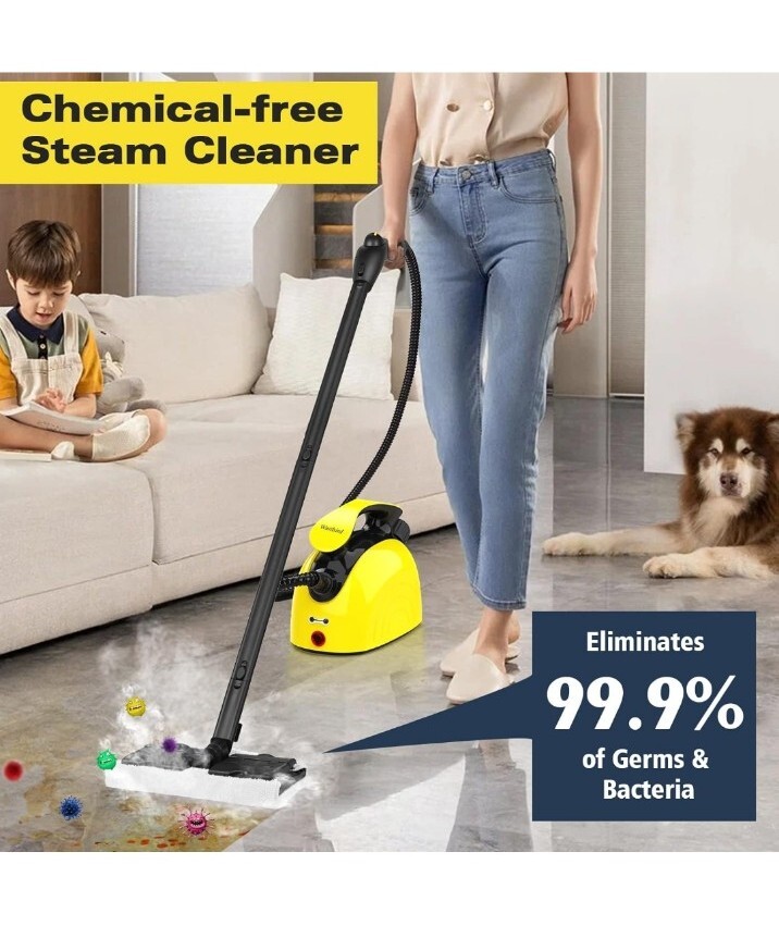 Aspiron Steam Cleaner - Multipurpose Heavy Duty Steamer With 50oz Tank & 16 Accessories