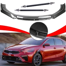 For Kia Forte Soul Carbon Fiber Black Front Bumper Lip Chin Body Kit Spoiler