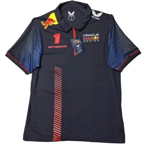 BNWT Castore Red Bull F1 Racing Polo L 2023 Max Verstappen Driver Oracle Racing