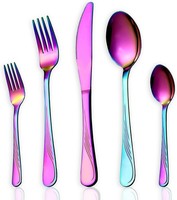 Regenbogen Besteck Set 30-Teilig FüR 6 Personen, Edelstahl Beschichtet