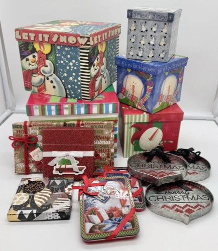 Christmas Gift Boxes Gift Card Holders Lot Of 14 Gift Wrap