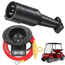 Club Car 48V Charging Port and Plug, Golf Cart Charger Receptacle with Cord and