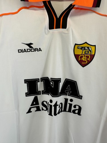 AS ROMA ITALY 1998 1999 RETRO VINTAGE FOOTBALL SHIRT JERSEY AWAY SIZE LARGE - Picture 7 of 11