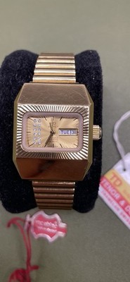 Swiss Tenor Dorly Space Age Damenuhr Automatik vergoldet Vintage