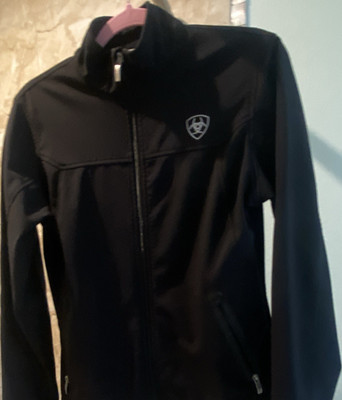 Ariat womens medium Black Full Jacket Stand-Up Collar Mexico Flag Logo