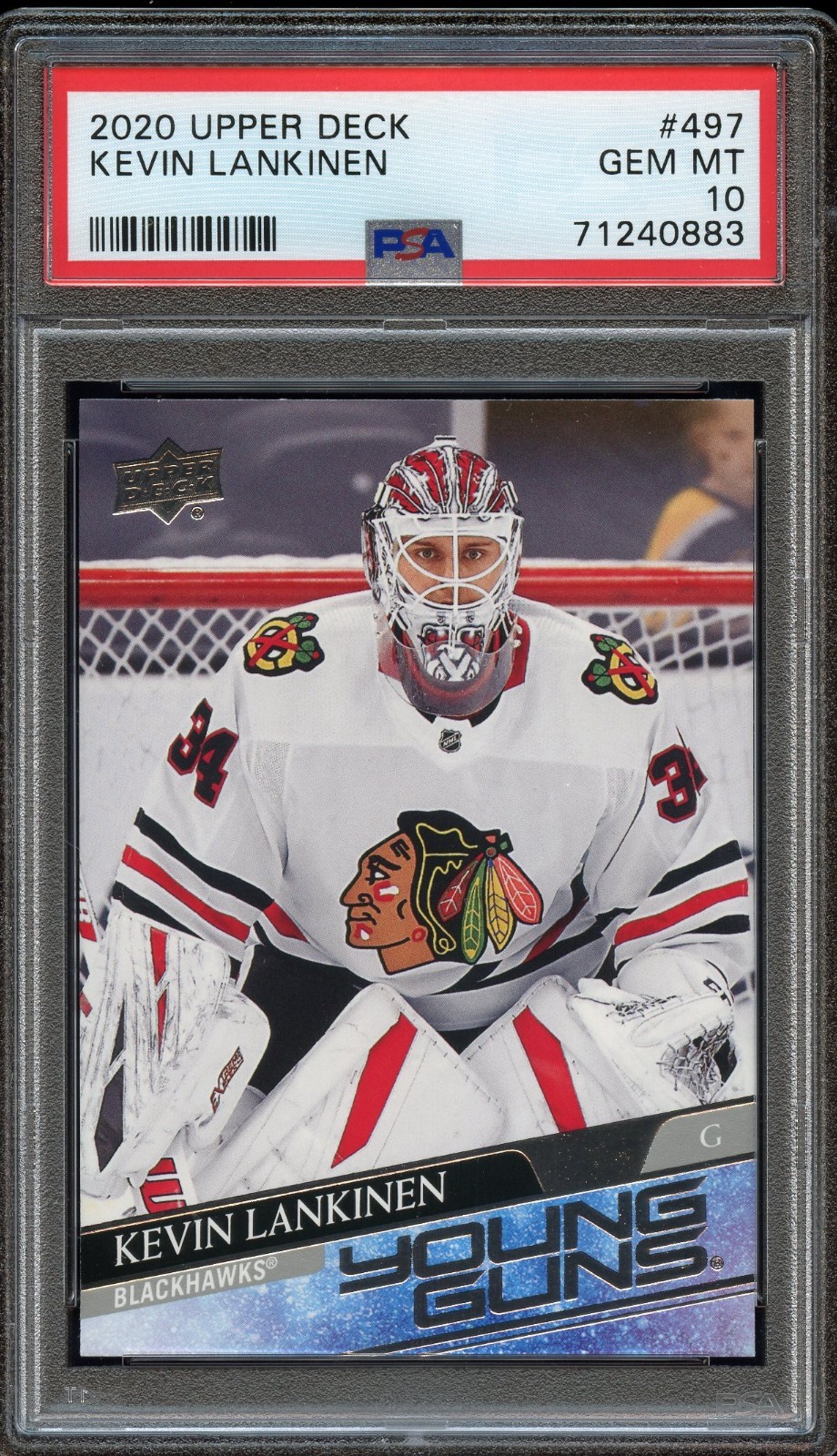 2020 Upper Deck Kevin Lankinen Young Guns #497 PSA 10