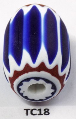 XL RARE ABNORMAL Antique Venetian Chevron African Trade Bead  TC18  BG 73