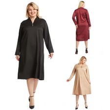 New Loose Women Abaya Muslim Full Sleeves Diamond V-Neck Kaftan Ramadan Dress