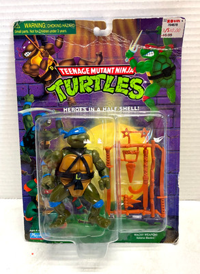 D3 TMNT 4'' Leonardo Action Figure w/Katana Blades NEW on Card Playmates 1998