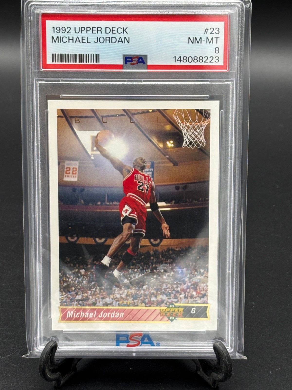 1992-93 Upper Deck #23 Michael Jordan BULLS HOF PSA 8 MINT view 3