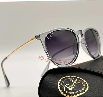 Ray-Ban RB4171 Erika Polarized Sunglasses Blue Frame Grey Lens UV400