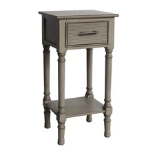 Urban Designs French Country End Accent Table With Storage - Grey