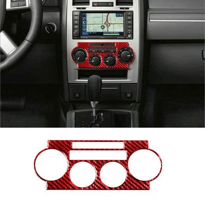 For Chrysler 300 2008-2010 Red Carbon Fiber Digital Climate Control Cover Trim