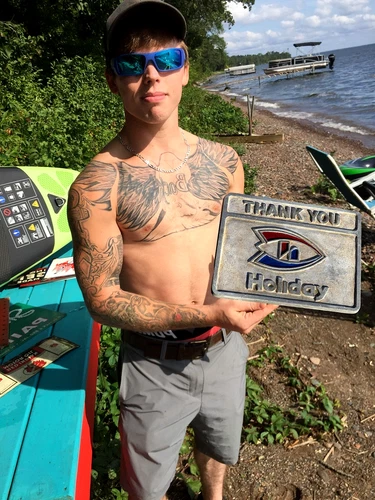 Vintage old Holiday Gas Station Metal Door Push Sign Gasoline Oil Rare Item