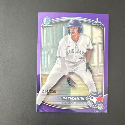 2025 Bowman Chrome Tim Piasentin Purple Refractor #BDC-73 /250 Blue Jays