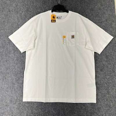 Carhartt Loose Fit Pocket Tee Mens XLT Heavyweight Workwear Durable Cotton White