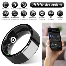 Smart Ring Health Tracker Fitness/Sleep/Stress Tracker 7-Day Battery Unisex Ring