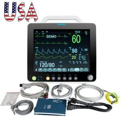 12 Inch Medical Patient Monitor ICU 6 parameter SpO2/PR/NIBP/ECG/RESP/TEMP Alarm