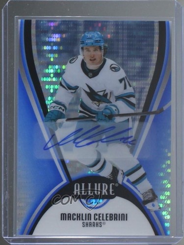 2025-26 Upper Deck Allure Blue Line Auto 34/35 Macklin Celebrini #71 Auto 0x2q