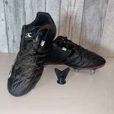 Canterbury Phoenix Club 6 Stud Rugby Boots - Kids Size 5.5 - Black Lace Up