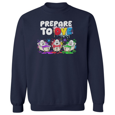 Prepare To Dye Funny Easter Eggs Coloring Graphic Unisex Crewneck Sweatshirt