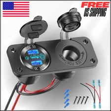 3.0 USB Port Outlet Marine Switch Panel 12 Volt Plug, PD 3.0 & Dual Quick Charge