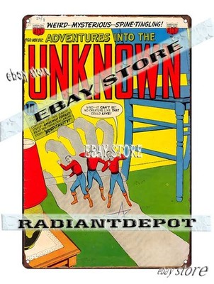 Tin Sign 1950s comics Adventures into the Unknown retro monster art home kitchen