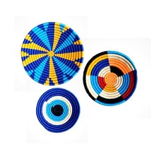 Rattan Trendy Timeless: Sabai Grass Wall Basket - 10L x 10W cm Blue