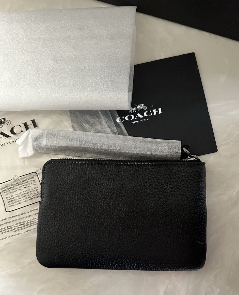 NWT COACH BLACK CELESTIAL RIVETS CORNER ZIP WRISTLET CCJ75 | eBay