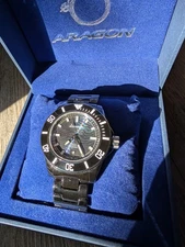 Aragon Ceramic Hercules 44mm Heat Treated Damascus Watch