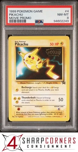 1999 POKEMON GAME MOVIE PROMO #4 PIKACHU PSA 8