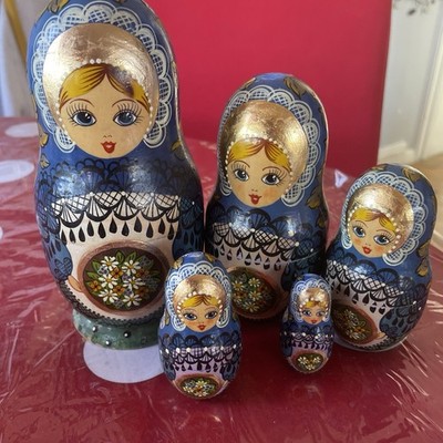 Authentische handbemalte russische Matroschka Puppen - Vintage 1994