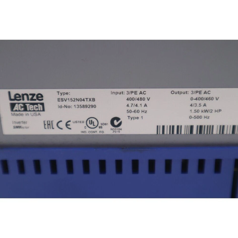 LENZE AC TECH ESV152N04TXB INVERTER DRIVE STOCK 2217-A - Image 4 of 4