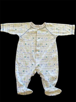 Kissy Kissy EUC Blue/Grn/Yw  Let s Go Fishing  Pima Cotton Snap Footie-3-6 Mos