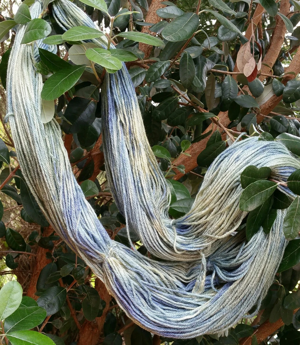 Hand Dyed 8ply Yarn, 2 X 100g 2 X 195m Variegated Blue Olive Merino Bamboo