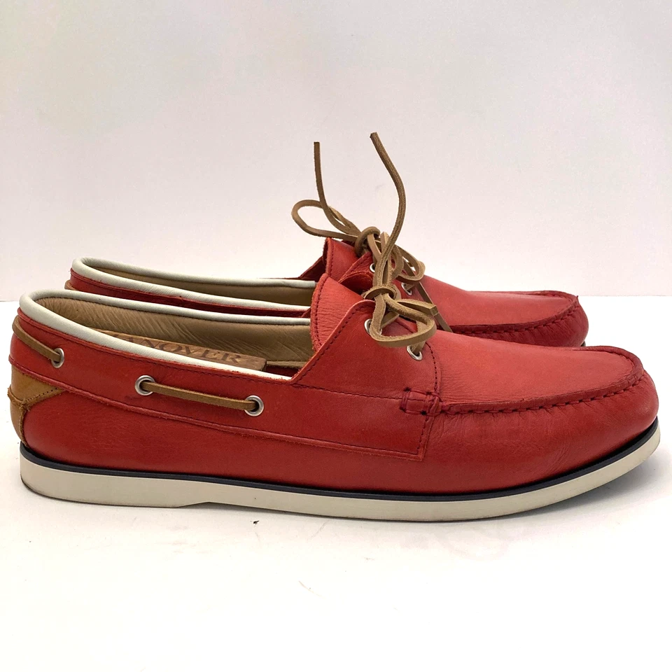 Sapatos de barco Aldo couro vermelho com cadarço Moc Toe cano baixo masculino EUA 11 UE 44 - Imagem 2 de 4