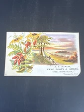 E. T. Hamlin Trade Card-Boots/Shoes-Willimantic, CT. S430
