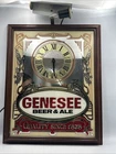 MTB VIntage Genesee Beer & Ale lite wall clock / sign Plug In & Battery