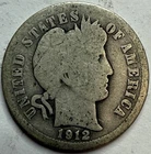 1912 Barber Silver Dime Exact Coin Imaged #BAR219