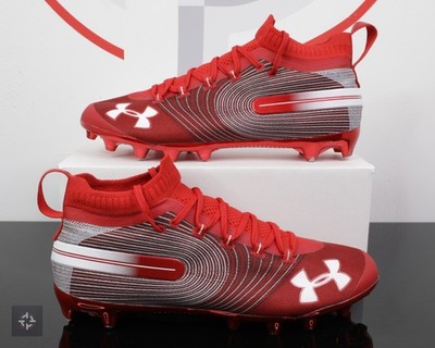 Under Armour Spotlight MC Red White Football Cleats Men's Size 13 (3021418-601)