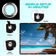 72 Inch Projector Screen Cloth Portable Home Theater Outdoor Projection Screen