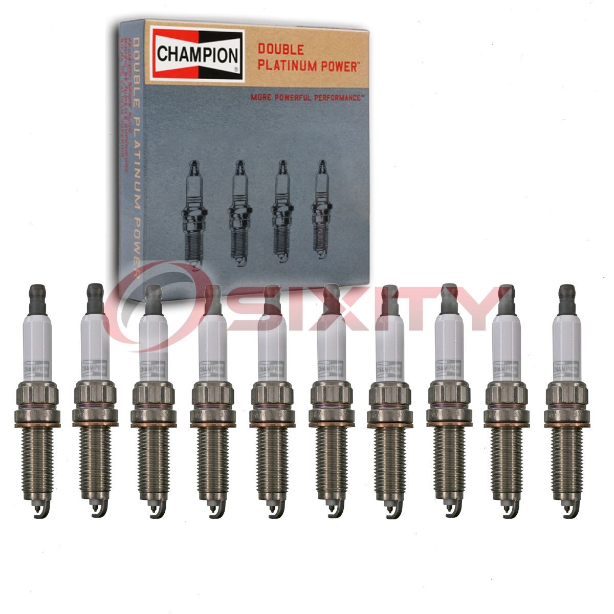 10 pc Champion 7429 Double Platinum Spark Plugs for Ignition Secondary  io