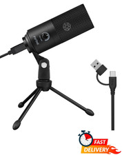 USB Condenser Microphone Cardioid Metal Mic for PC Laptop Voice Recording