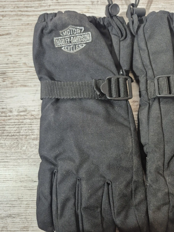 Guantes de moto Harley Davidson negros talla grande cierre bordado Foto 2 de 4