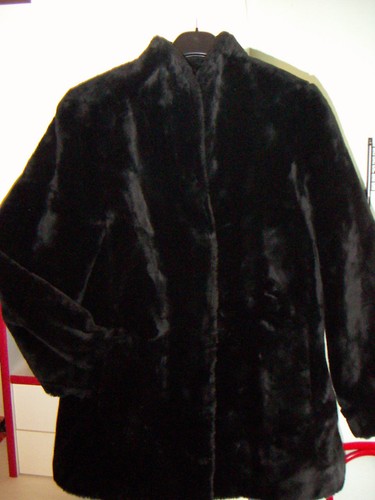 Veste 3/4 Imitation Fausse Fourrure Vison - Taille 42, Couleur Marron - Occasion Très Bon état
