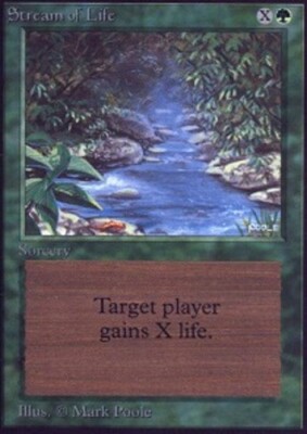 1x Stream of Life Heavy Play, English 2nd Edition Unlimited MTG Magic