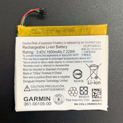 361-00105-00 New Genuine 1900mAh Battery Batterie for Garmin